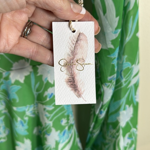 NWT Jessica Simpson, flowy , green blue and white smocked, mini dress size xs - Picture 3 of 7